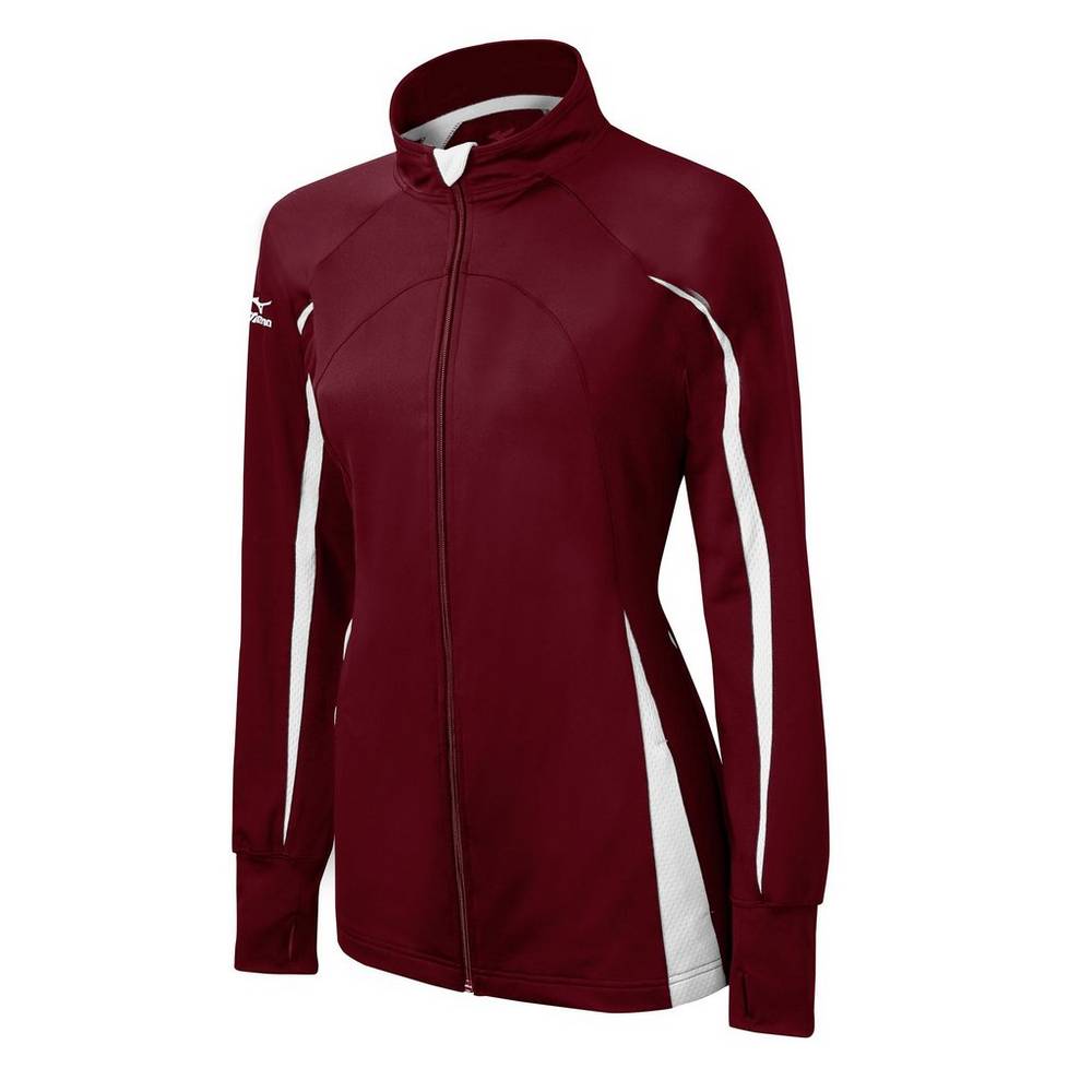 Mizuno Women's Elite 9 Focus Full-Zip Jacket Burgundy/White (440572-XLV)